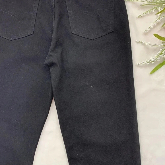 JORDACHE Vintage Y2K Black High Rise Tapered Leg Jeans No Stretch 13/14 Short - Picture 11 of 15